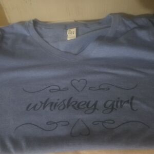 Blue 'Whiskey Girl' Graphic Tee